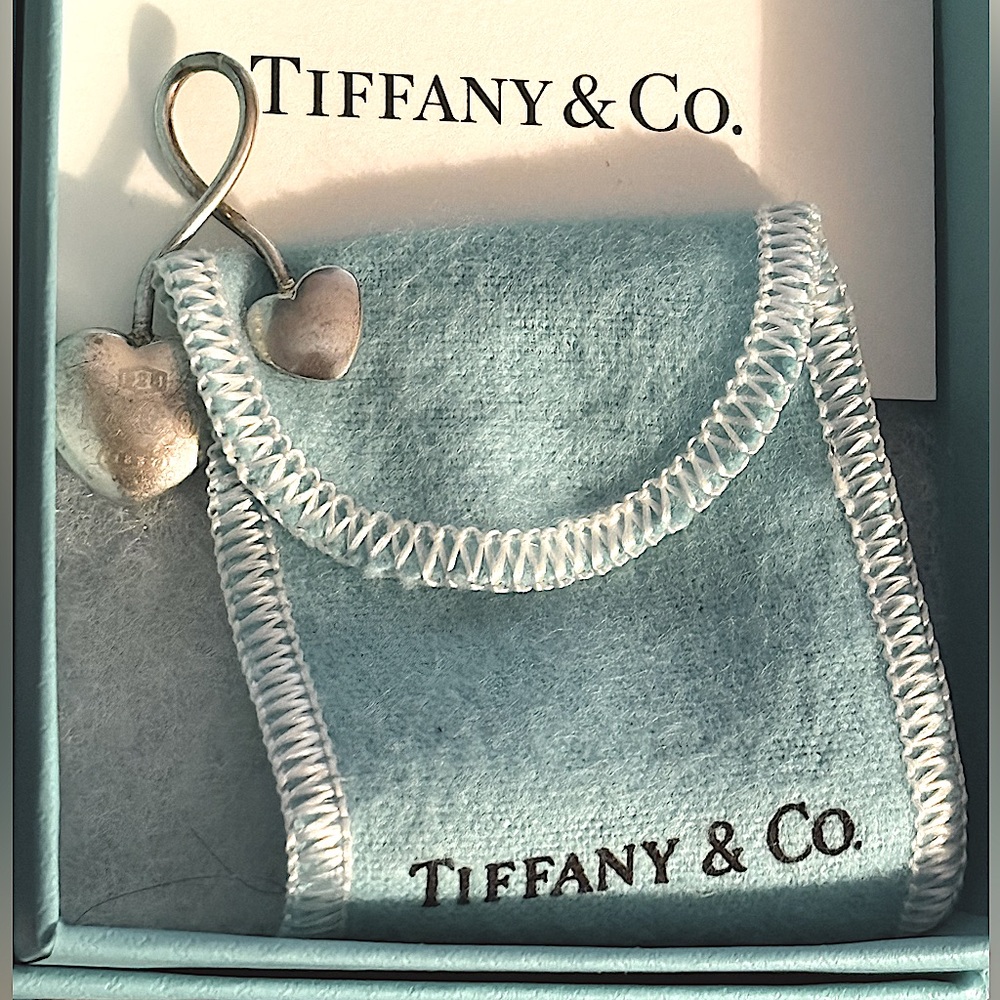 Vintage Tiffany Sterling Double Puffy Heart Open Slide Pendant ONLY 1 FOR SALE - Picture 8 of 14